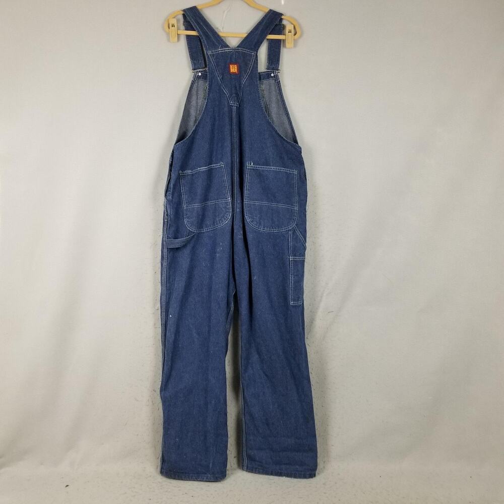 Vintage Big Ben Bib Overalls Mens 42x30 Blue Denim Workwear Made USA 90s - Picture 7 of 9